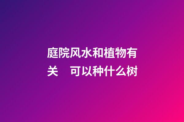 庭院风水和植物有关　可以种什么树